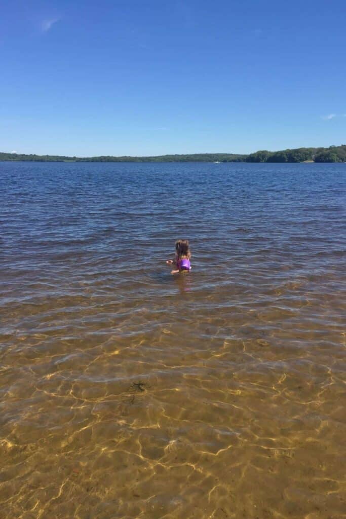 swimming at gardner lake state park.