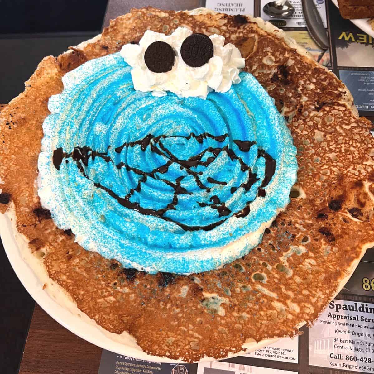 cookie monster pancake.