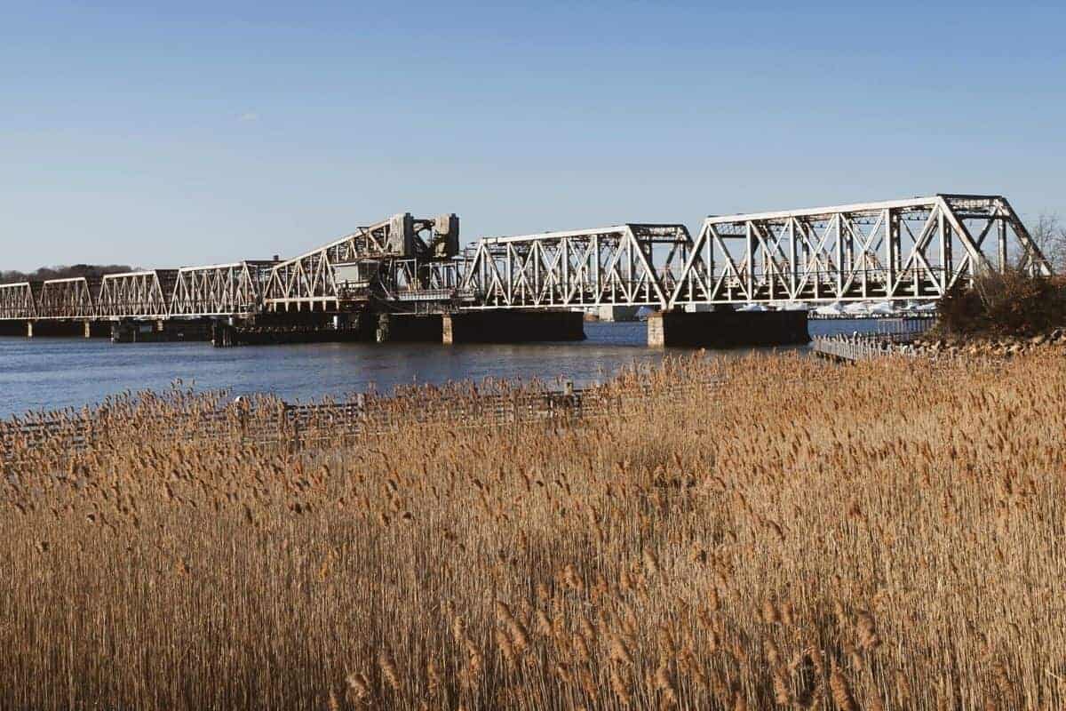 railroad bridge at ferry landing state park.