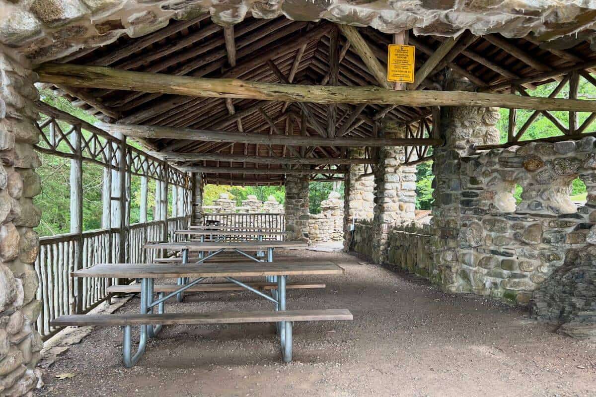 sheltered picnic area.