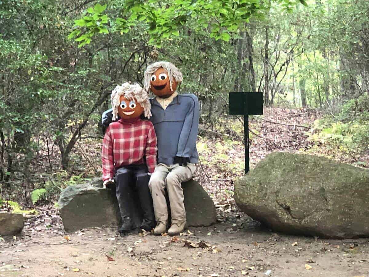 pumpkinhead couple in pumpkinville forest.