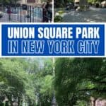 union square park nyc image collage with text.
