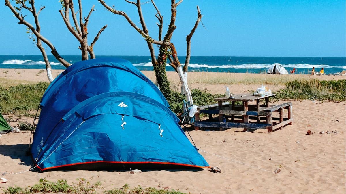 Beach camping tent.