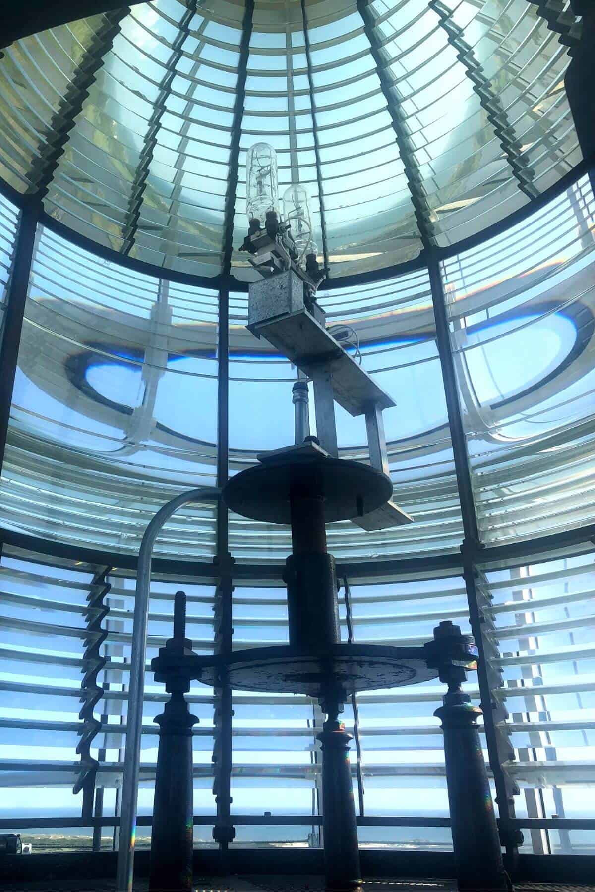 First-order Fresnel Lens at the top of the lighthouse.