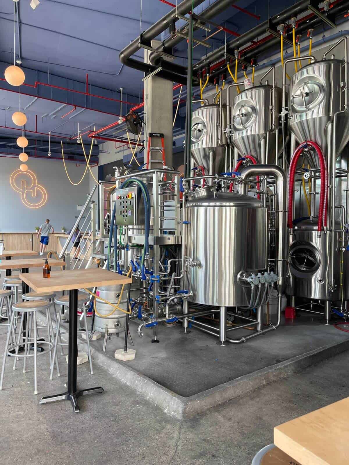 Brewery area of Other Half Brewing Company.